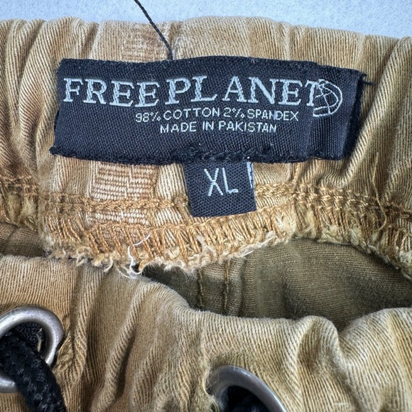 Free Planet Joggers Mens Size XL Tan Pull On Drawstring - Picture 5 of 15